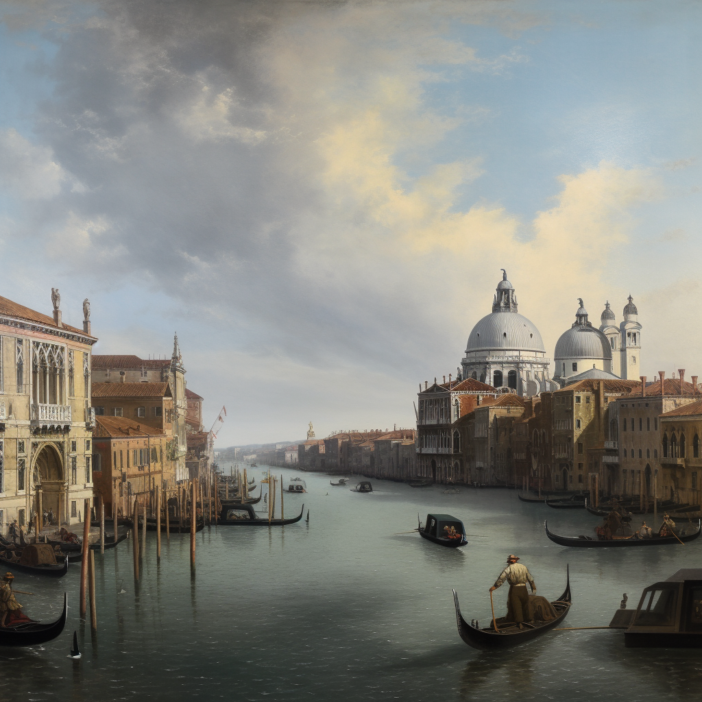 Canaletto's Grand Canal and Salute painting