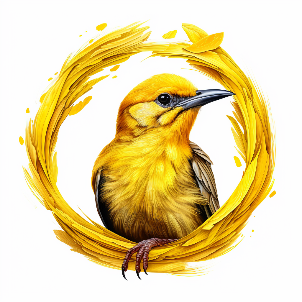 Canary surrounded by yellow feathers