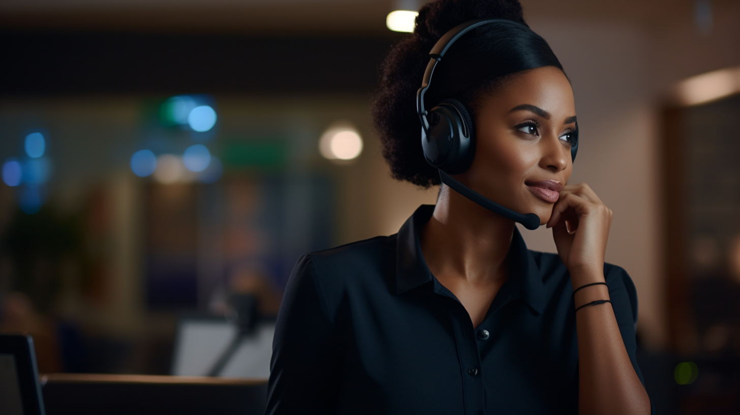 Black female work-at-home customer service agent