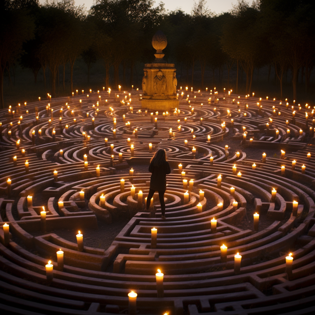 A mesmerizing candle-lit labyrinth