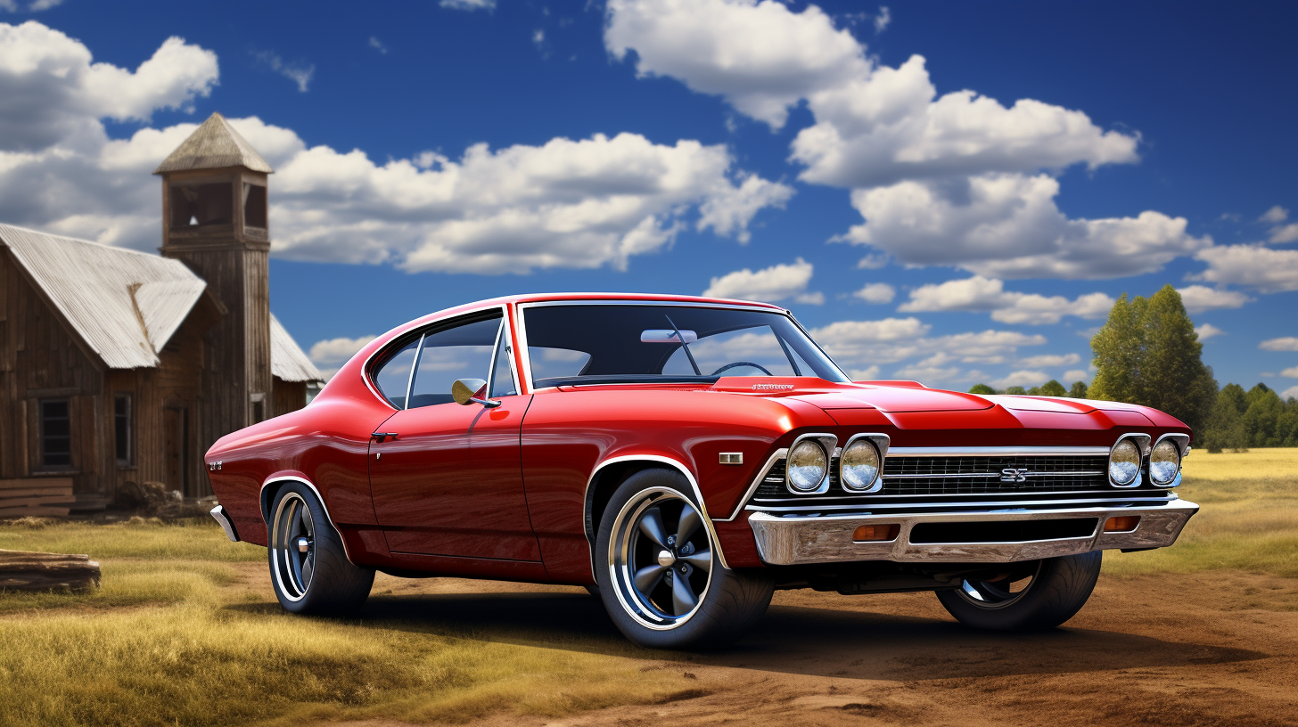 Candy Apple Red Chevelle On Dirt Road