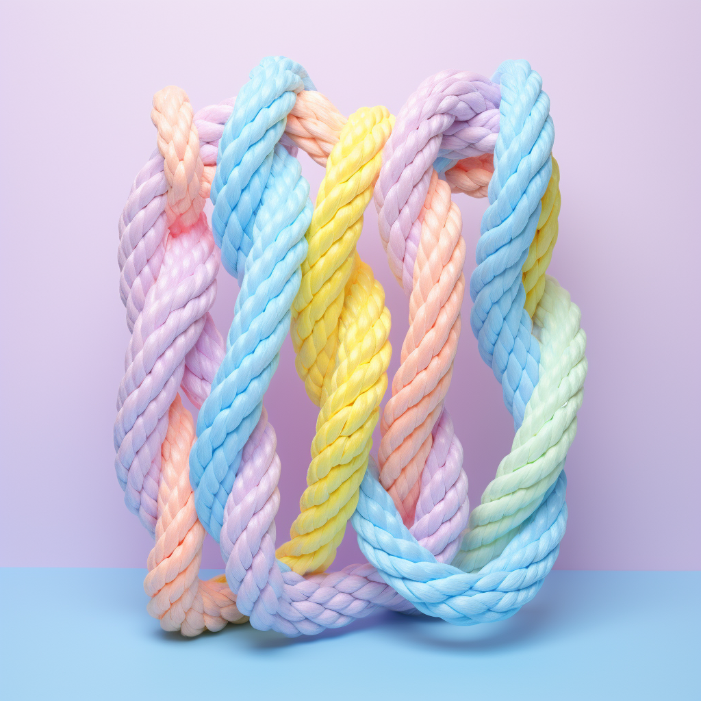 Three Twisted Candy-Colored Strands of Rope