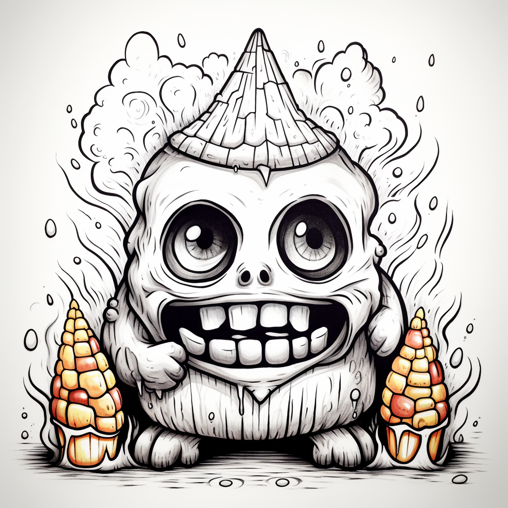 Cute and creepy candy corn creature