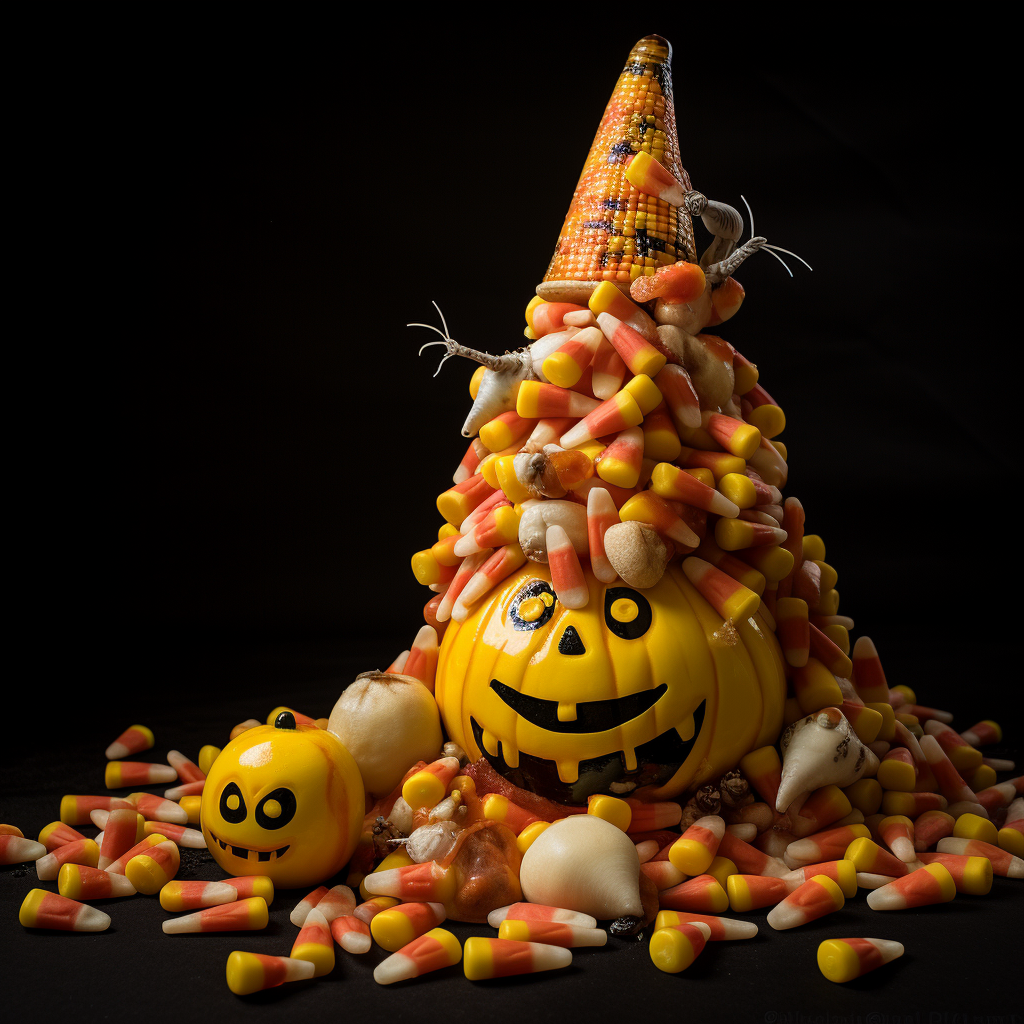 Terrifying candy corn monster