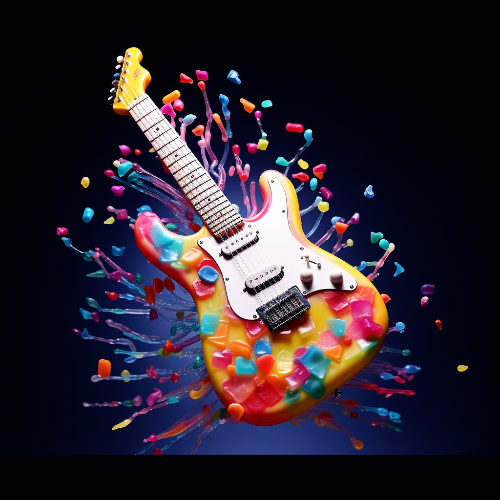 Delicious candy electric guitar