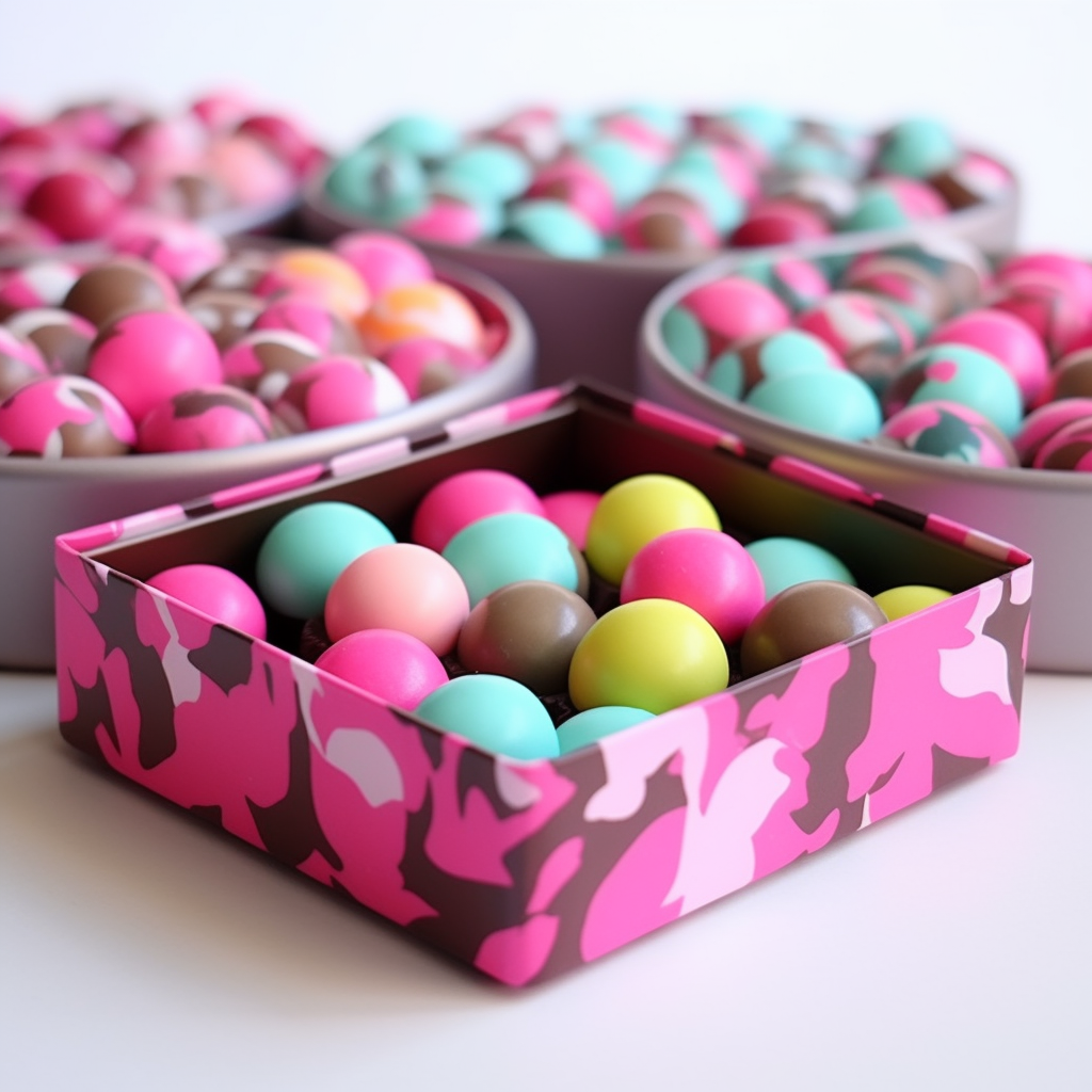 Colorful camouflage candy box