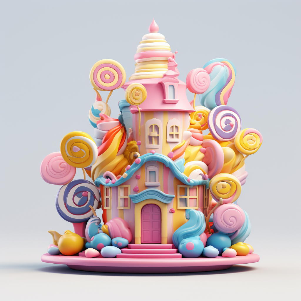 Ceramic Candyland Castle with Marshmallow Swirl