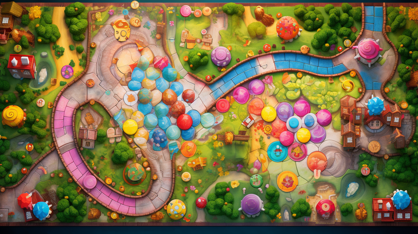 Top-down view of Candy Land Lollipop Meadow