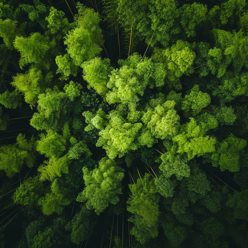 Aerial photo bamboo forest Nigeria