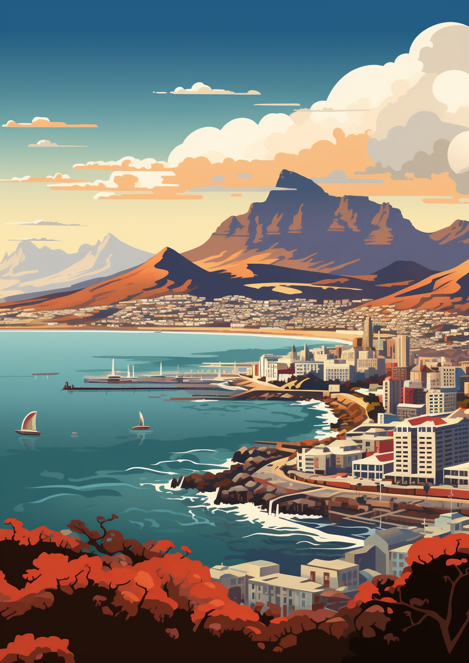 Cape Town vector art prompt