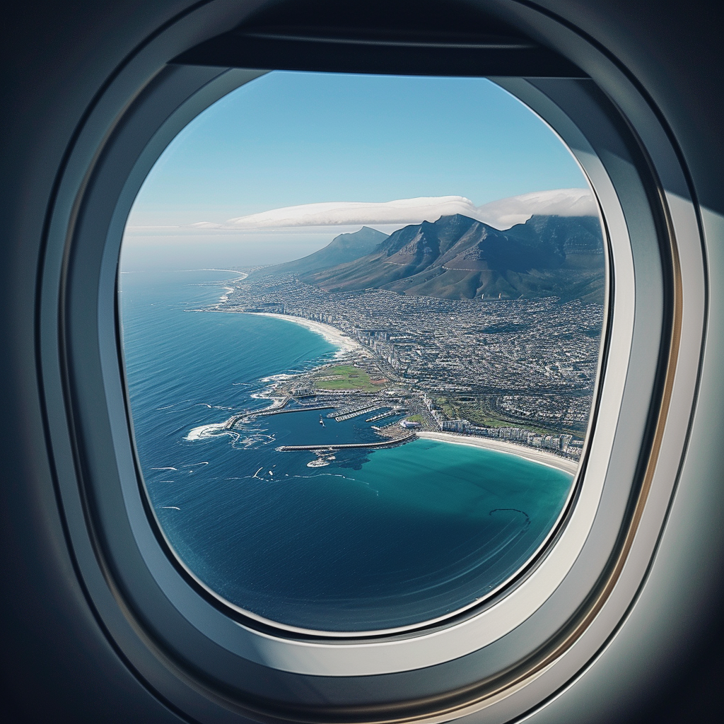 Aerial view of Cape Town and Camps Bay