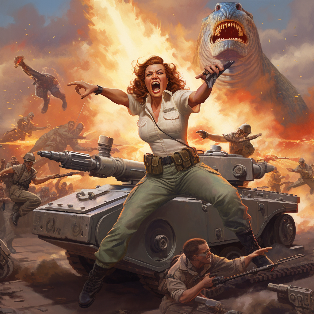 Captain Carter fights Hydra soldiers in battlefield