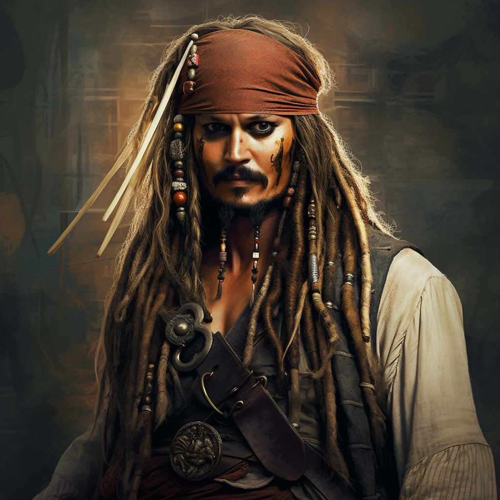 Captain Jack Sparrow sailing the high seas