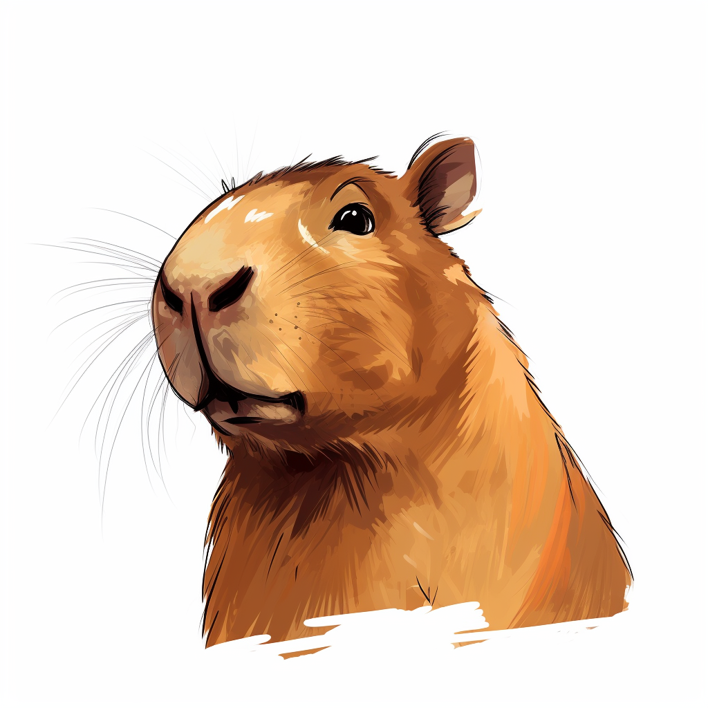 Cute capybara cartoon on white background