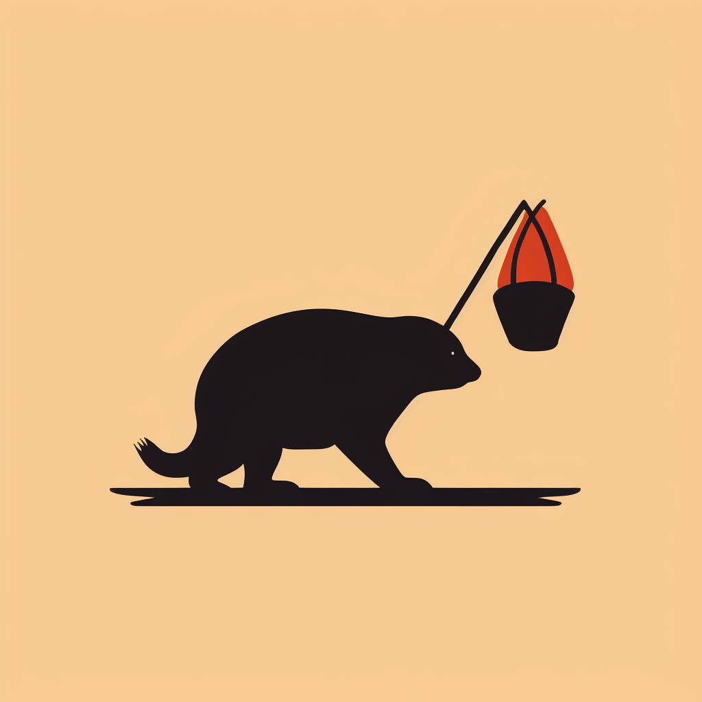 Minimal capybara silhouette with bindle