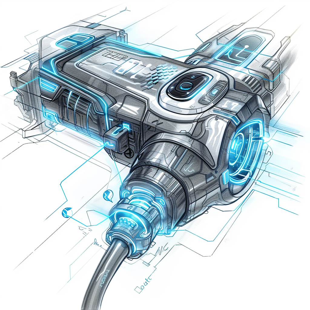 Detailed Car Charger Technical Drawing