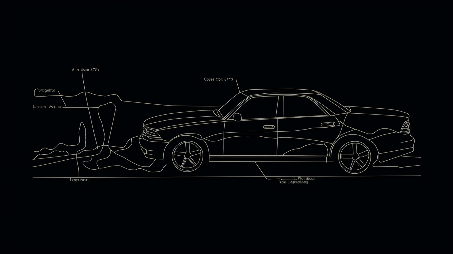 Minimalistic car following city map road outline