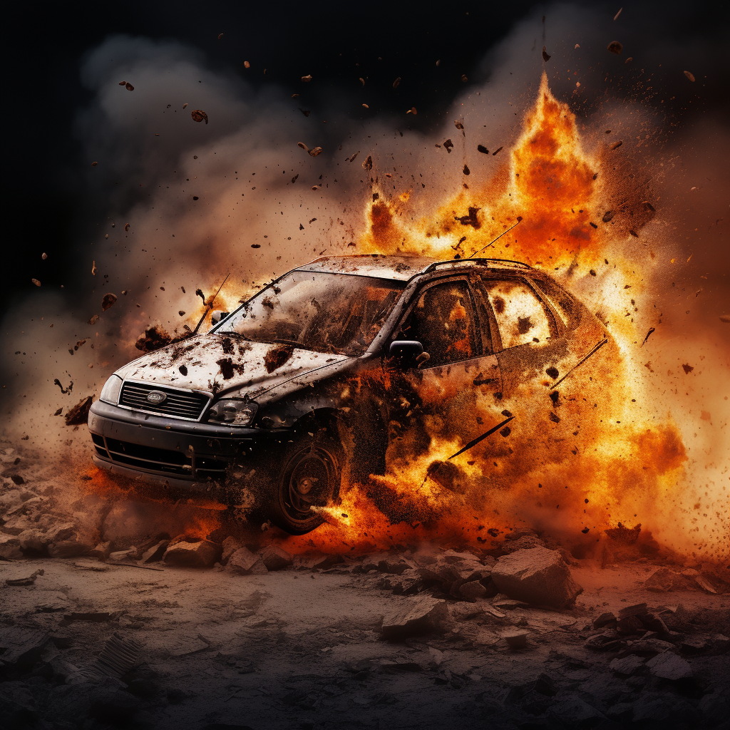 Car explosion PNG photo