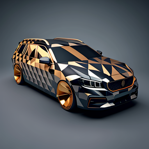 Geometric futuristic car livery design