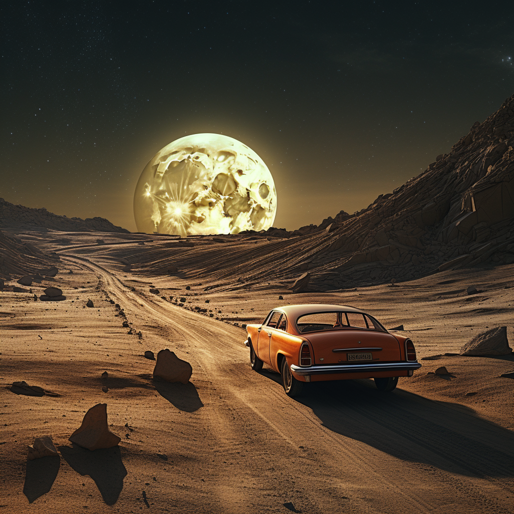 Car on Moon Photo