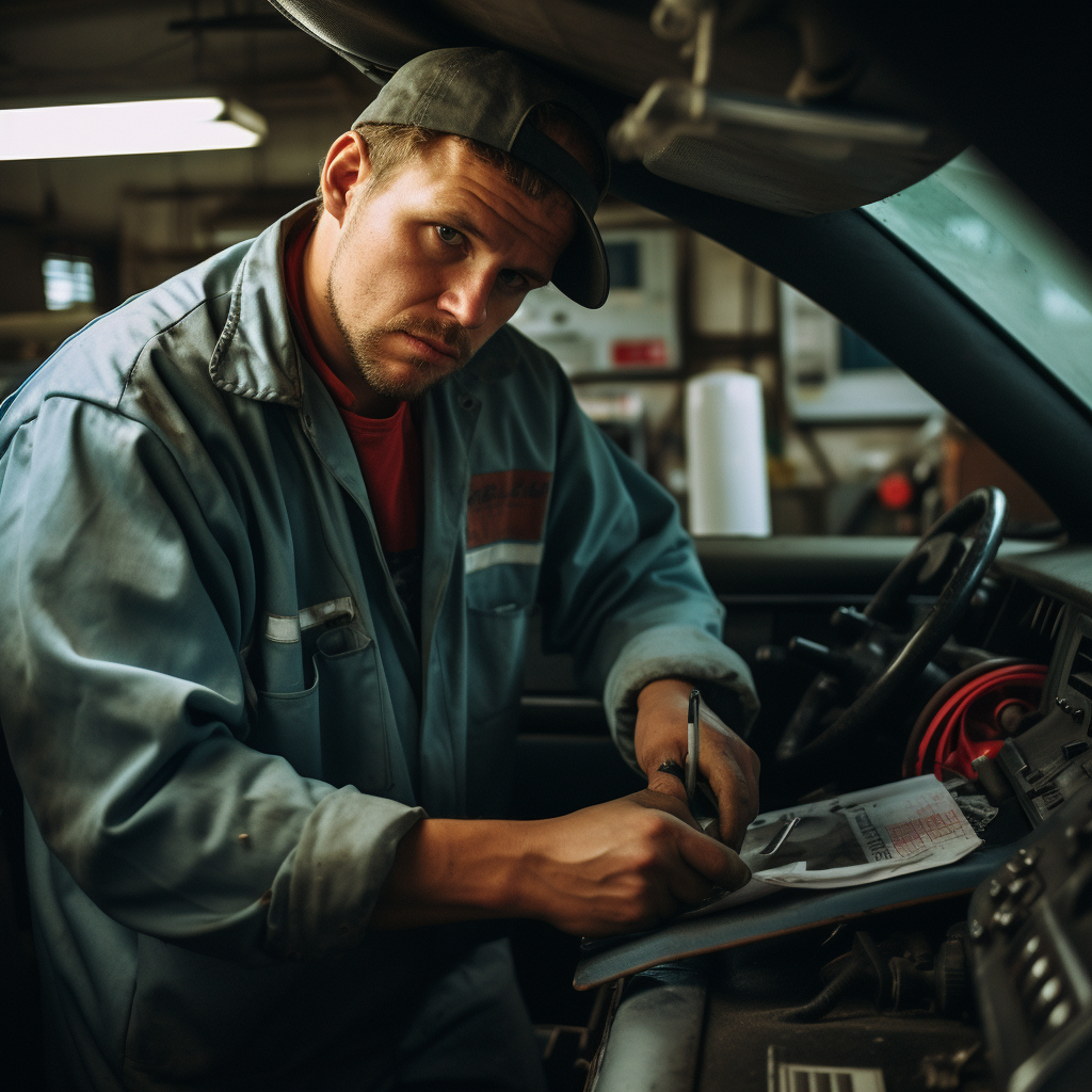 Car Service Worker at Work