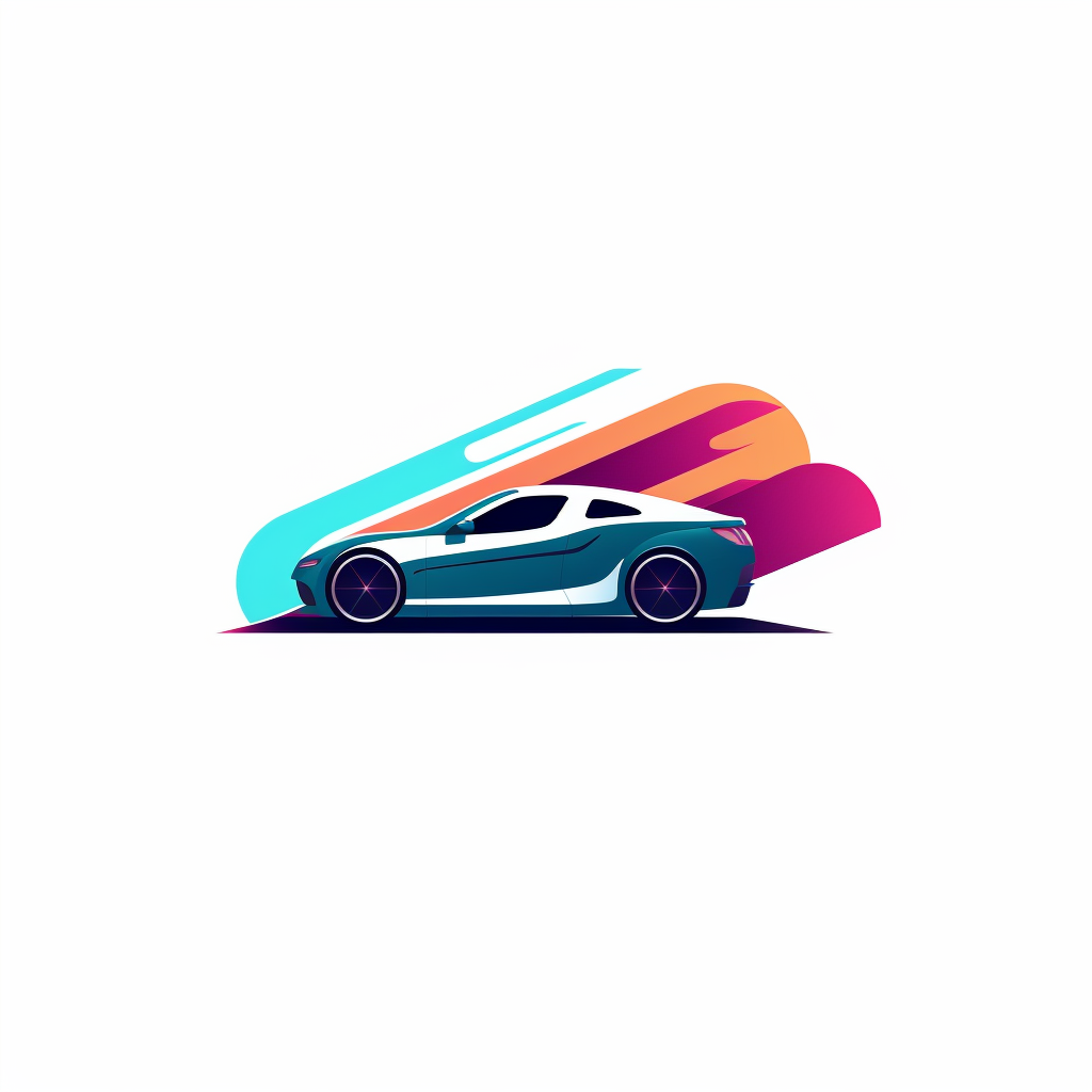 Minimalist car logo with silhouette