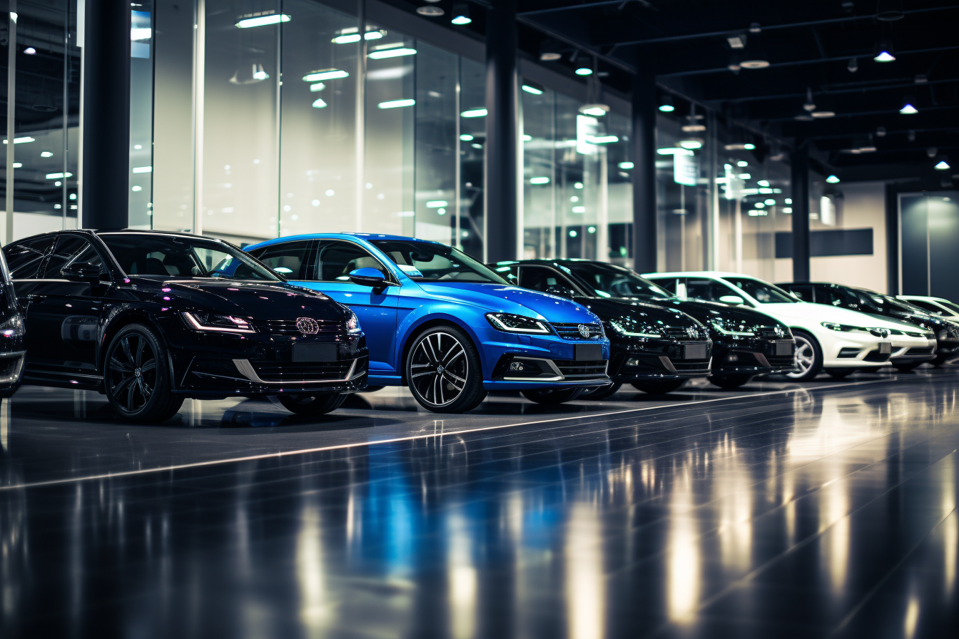 Elegant Black and Blue Car Dealership