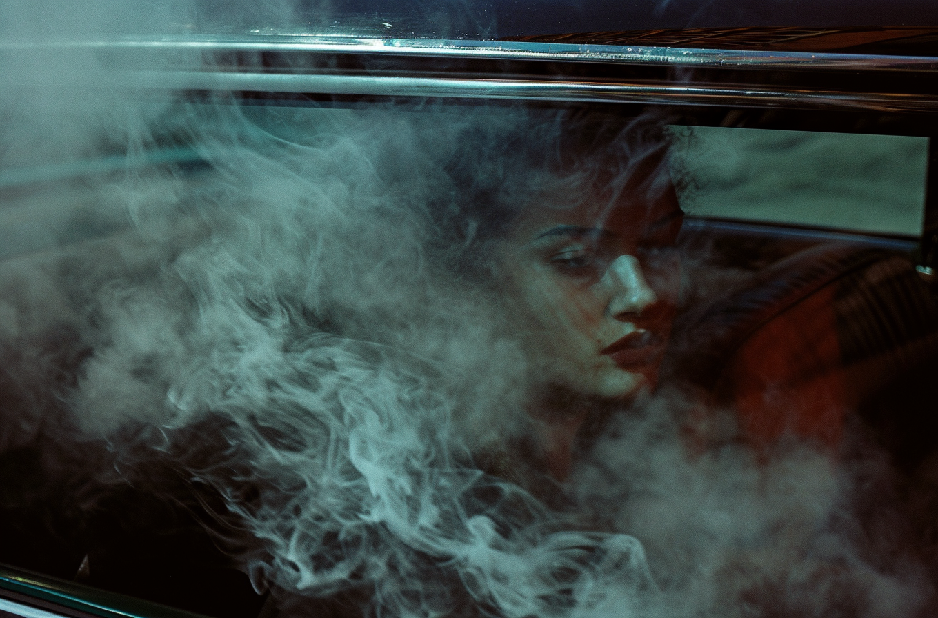 Smoke coming out of car in New York