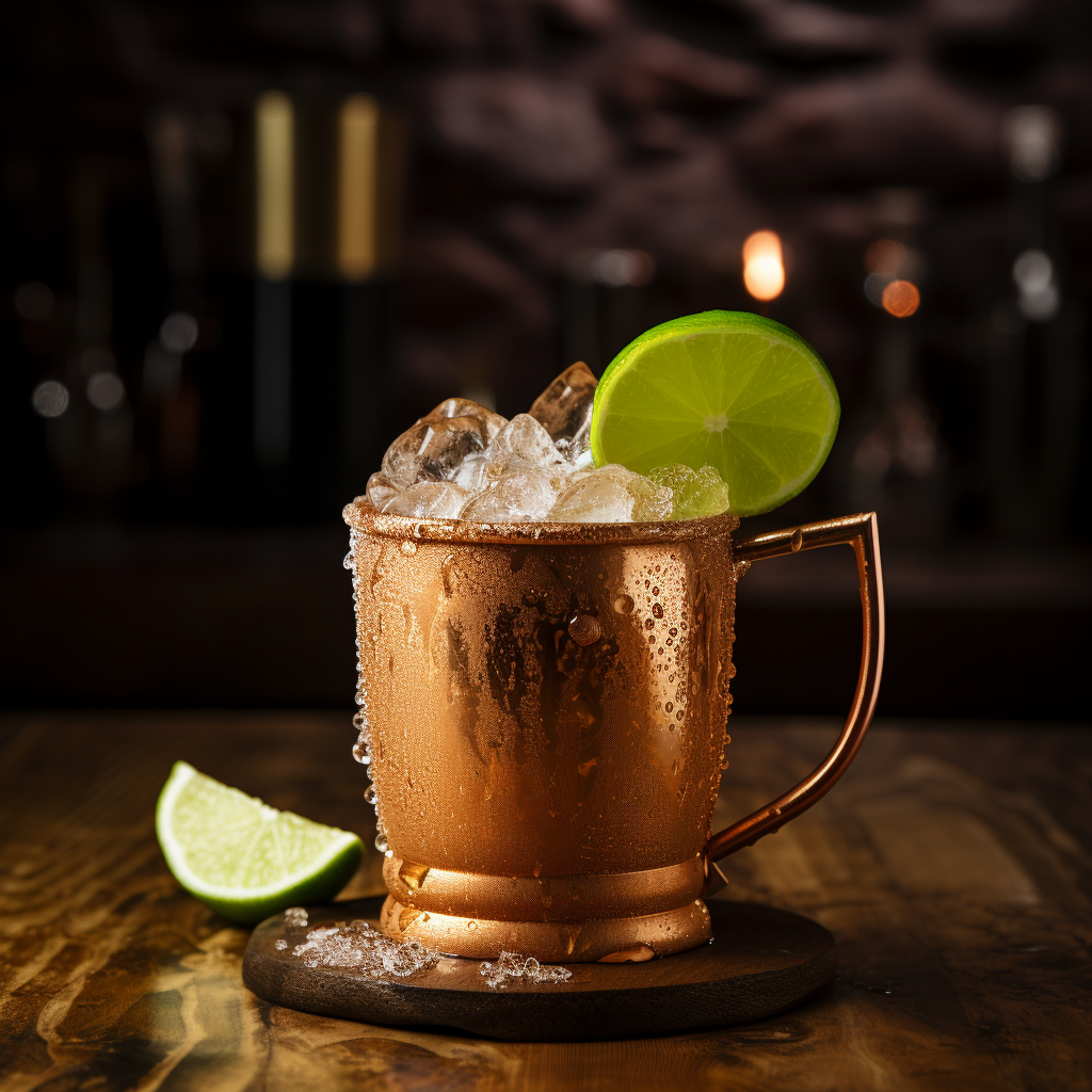 Refreshing caramel whiskey moscow mule cocktail