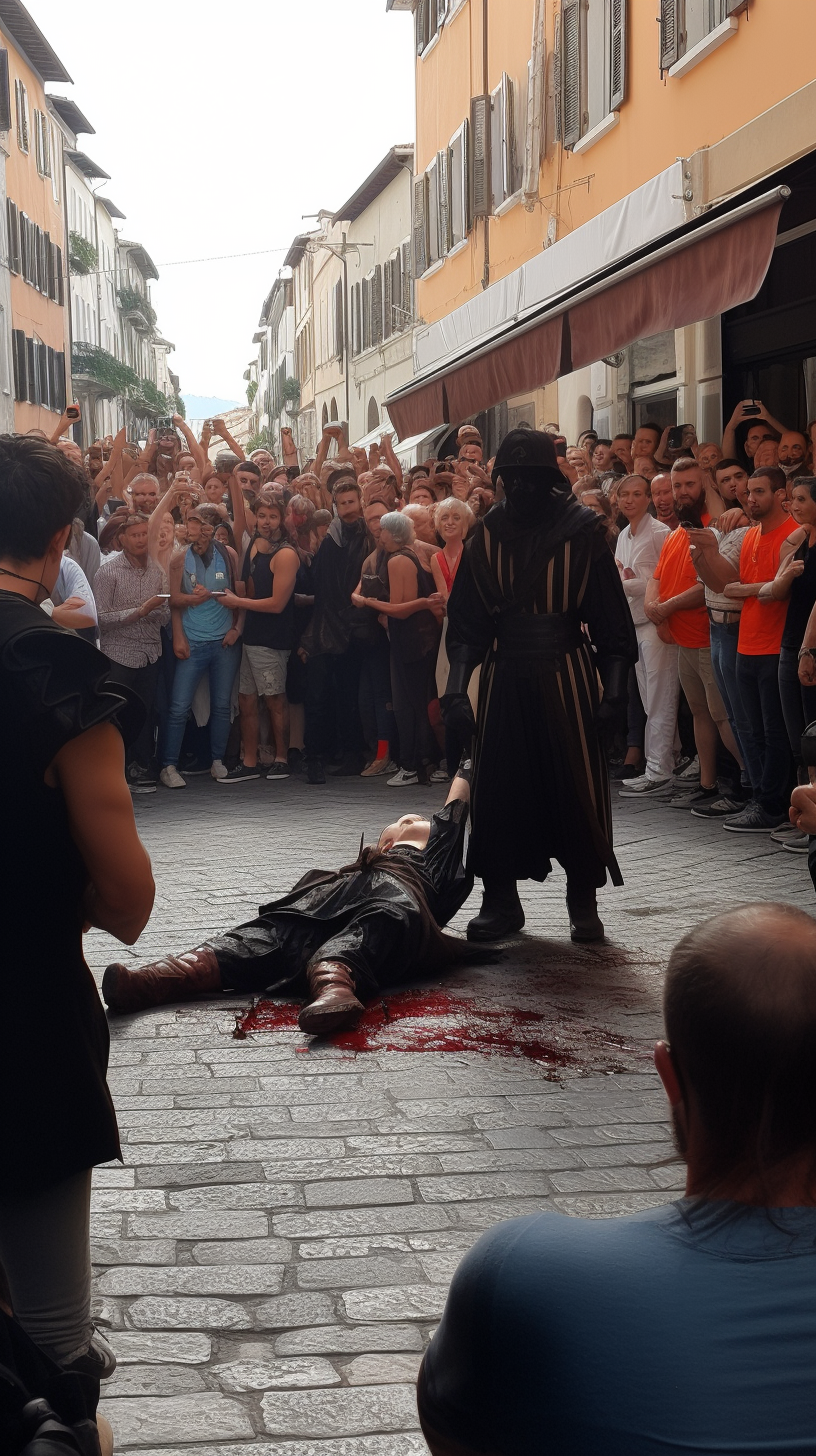 Caravaggio murdering a man in Rome