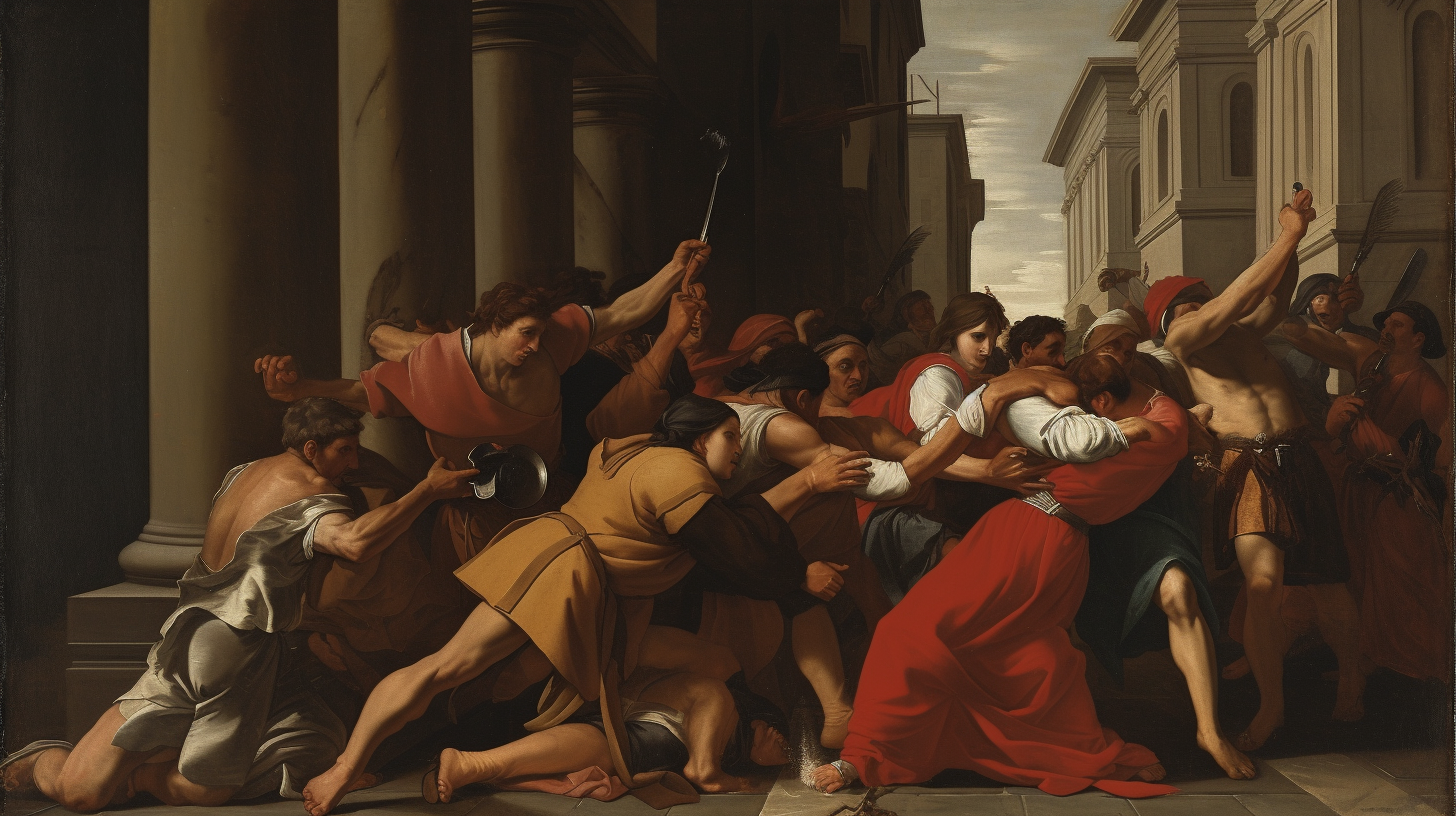 Caravaggio murdering a man in Rome