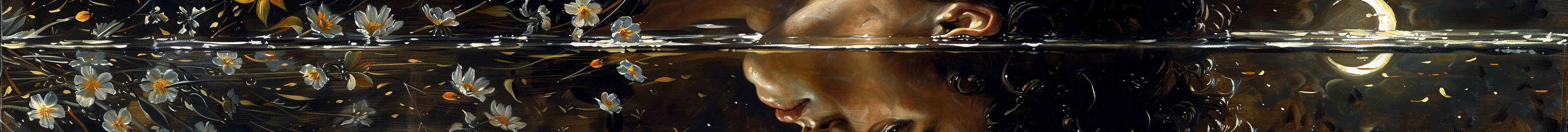 Narcissus myth chiaroscuro painting