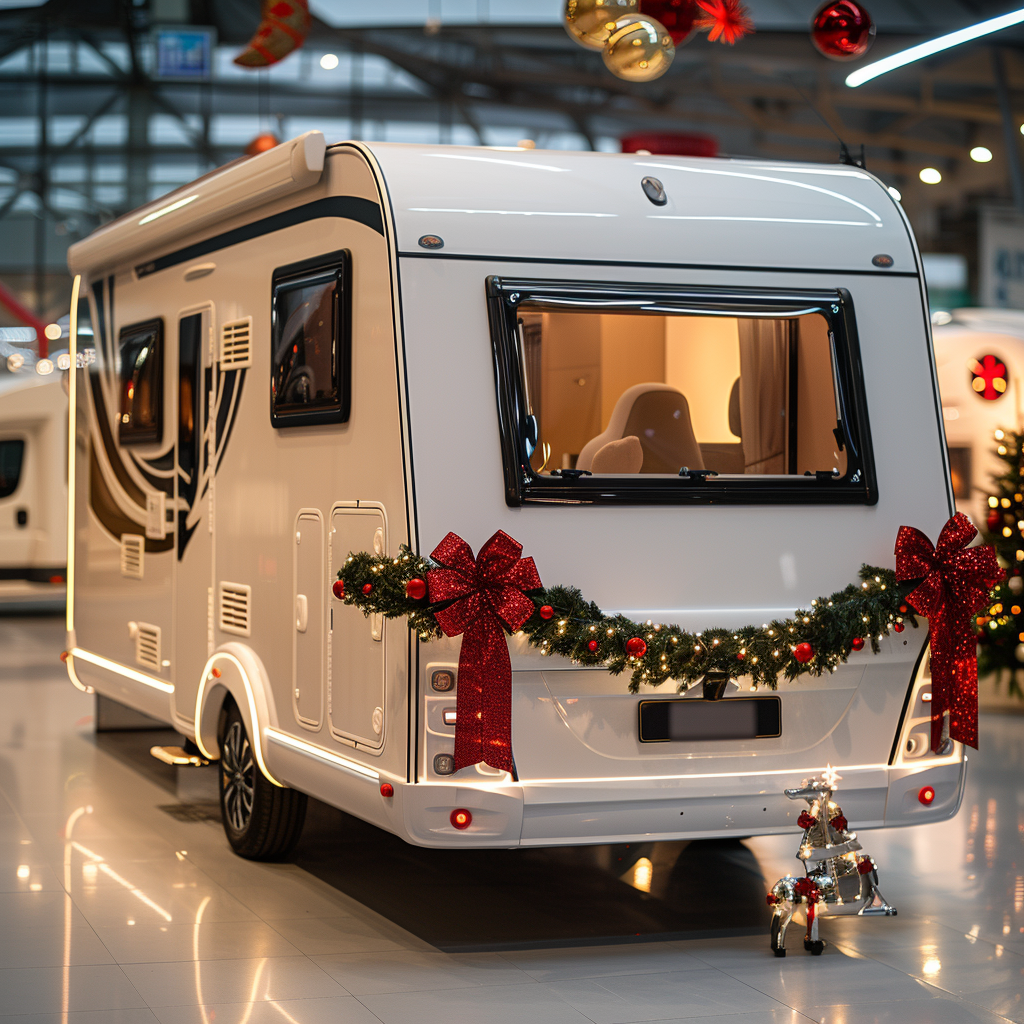 Caravan Motorhome with Festive Bow