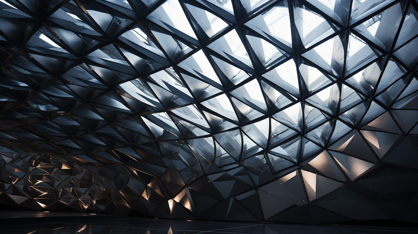 Carbon mesh geometric architecture design