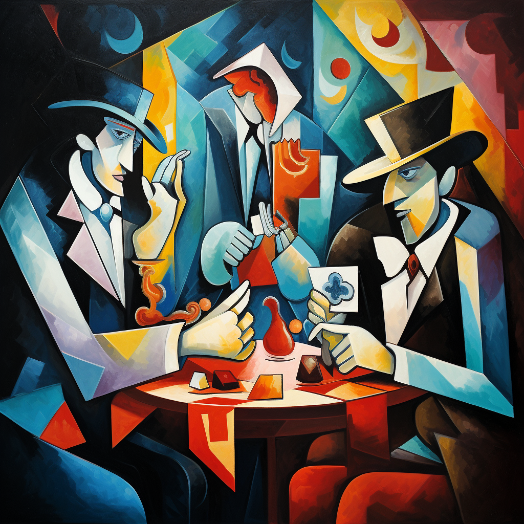 Four people playing card game