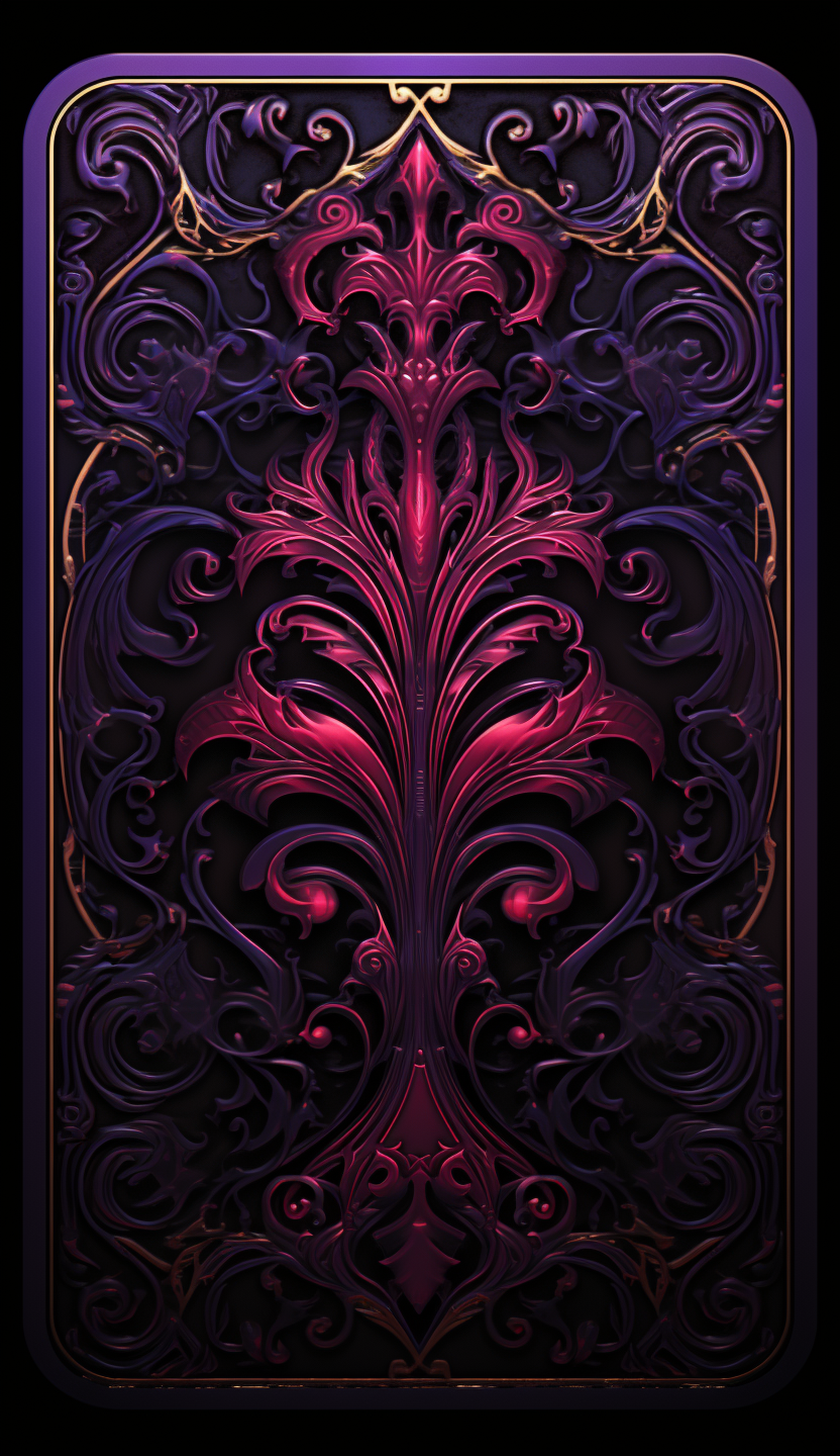 Card deck with vivid red and purple colors