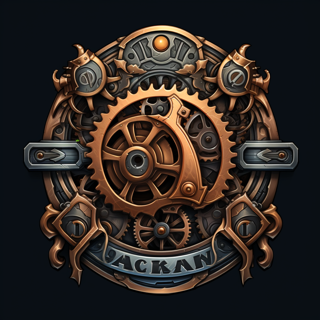 Card Game Logo with Steam and Cogs