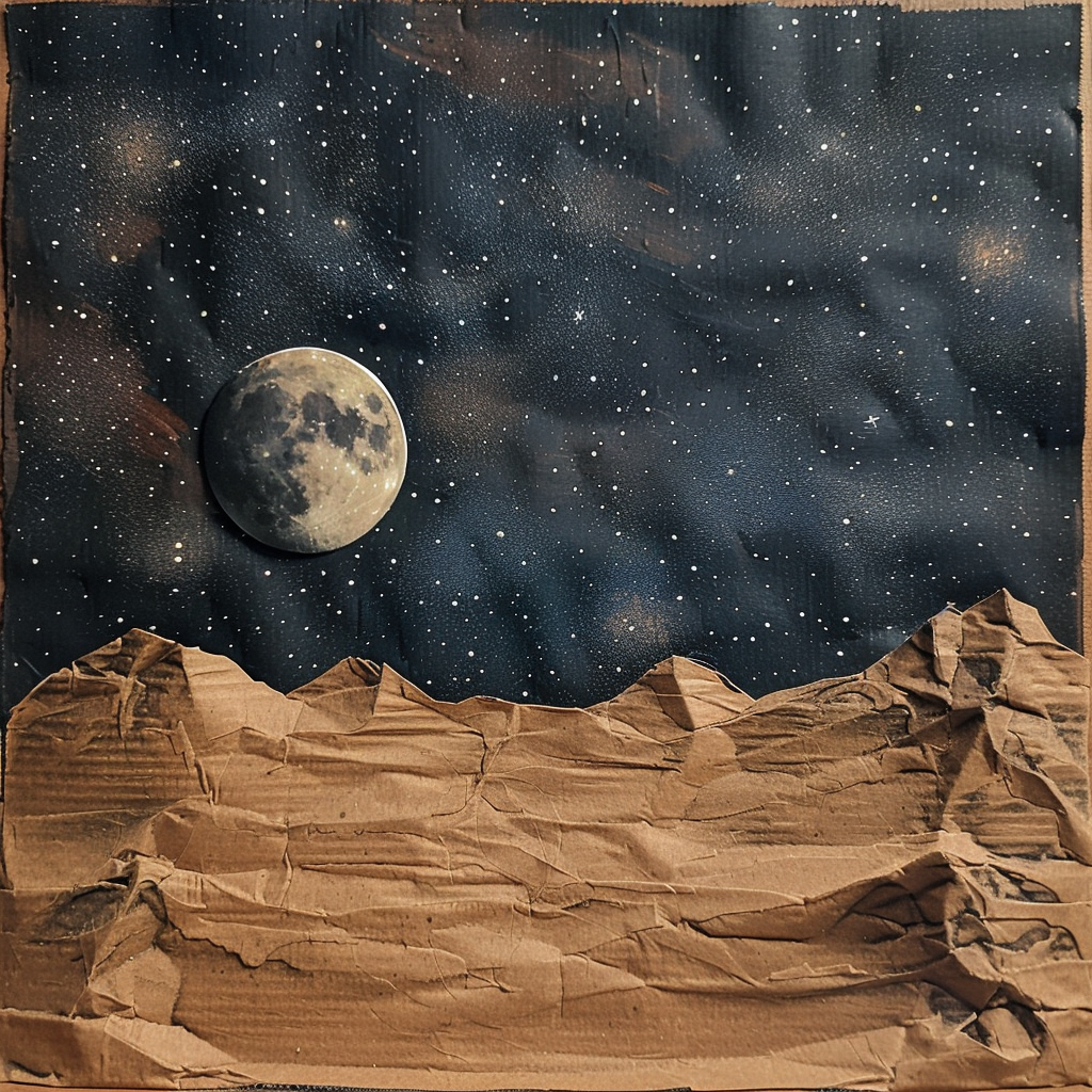 Cardboard Starry Night Moon Sky