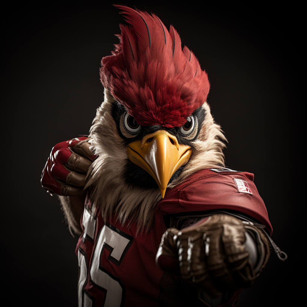 Anthropomorphic Northern Cardinal in Arizona Cardinals uniform