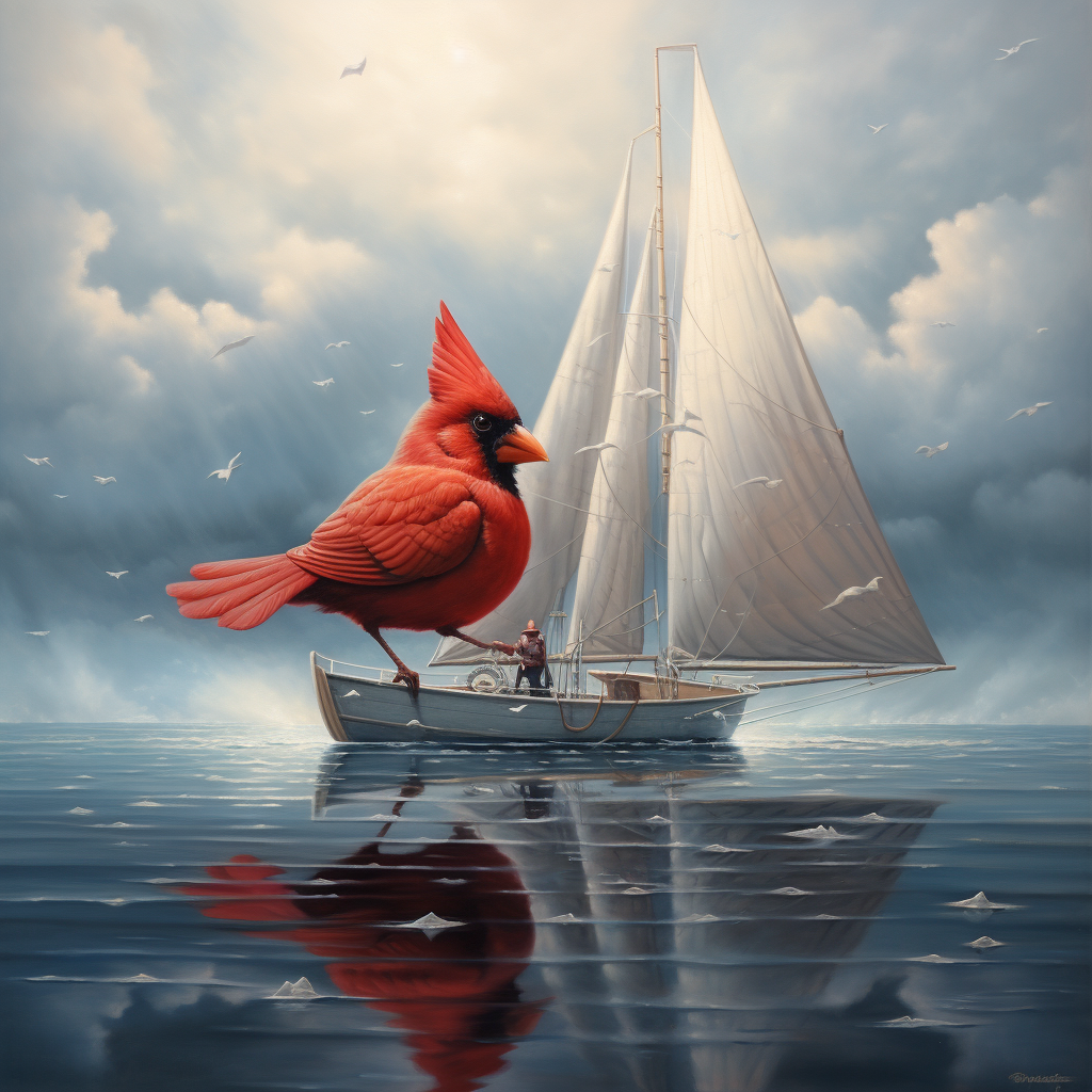 Cardinal sail image on a sunny day