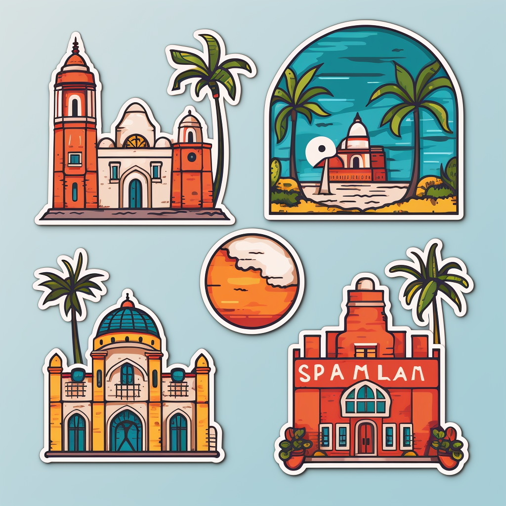 Caribbean Landmarks Sticker Collection