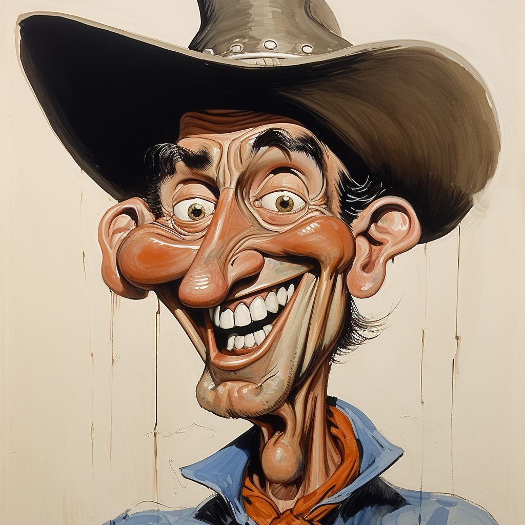 Amusing caricature of a cowboy