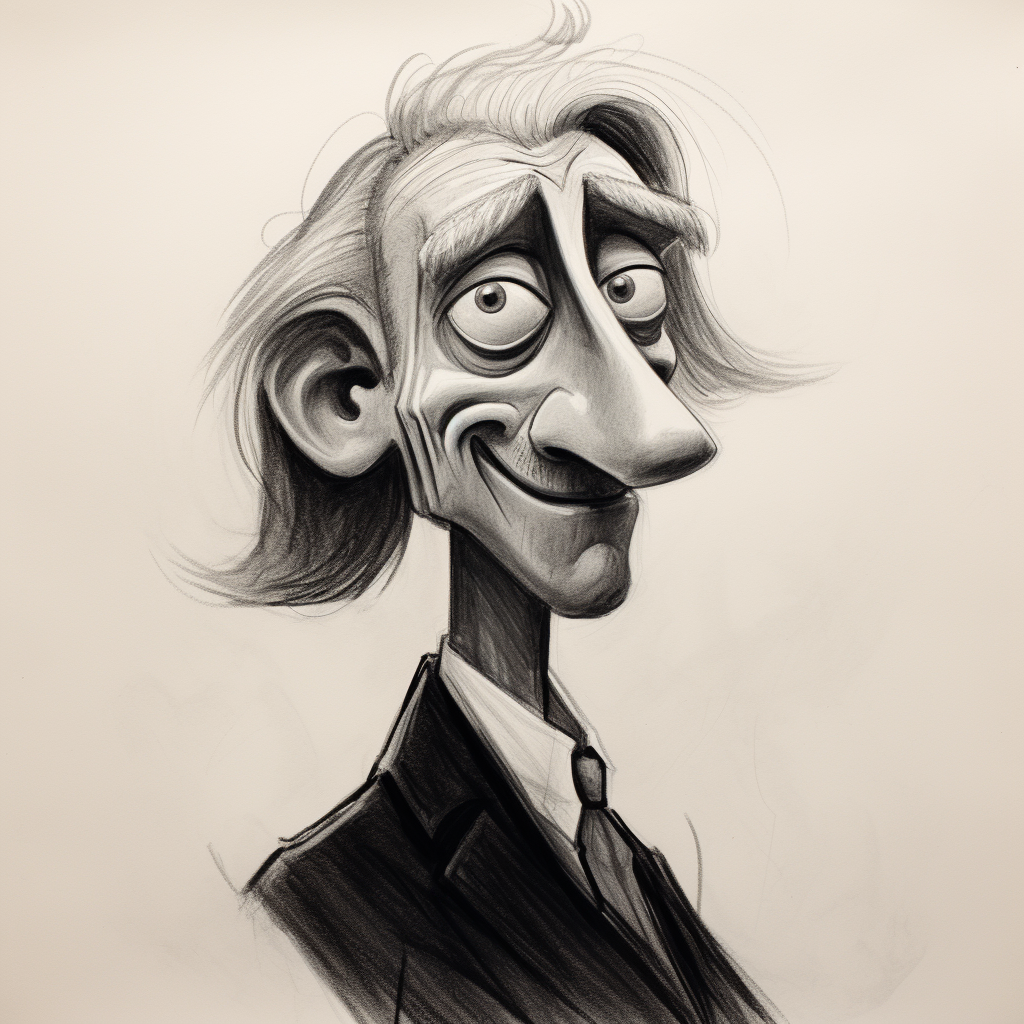 Caricature of a mocking, ugly count