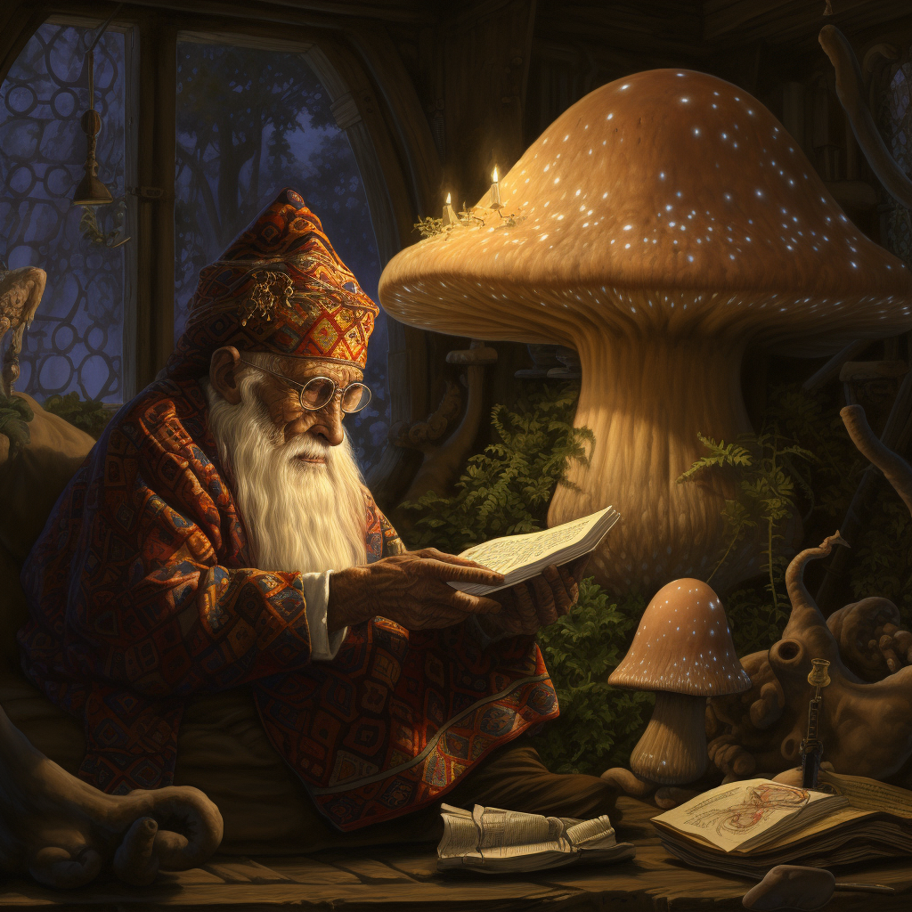 Carl Jung as Mushroom Shaman Taking Notes