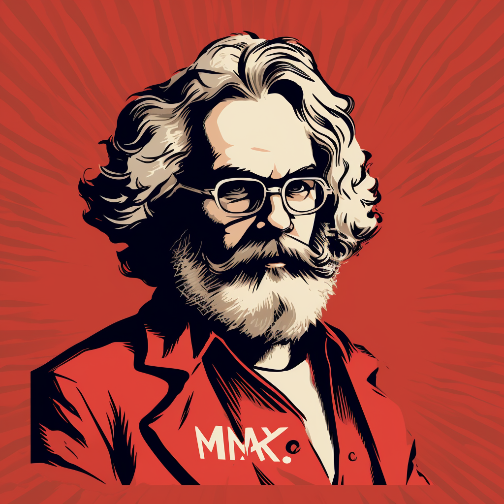 Carl Marx T-Shirt Design Comic Book Vector