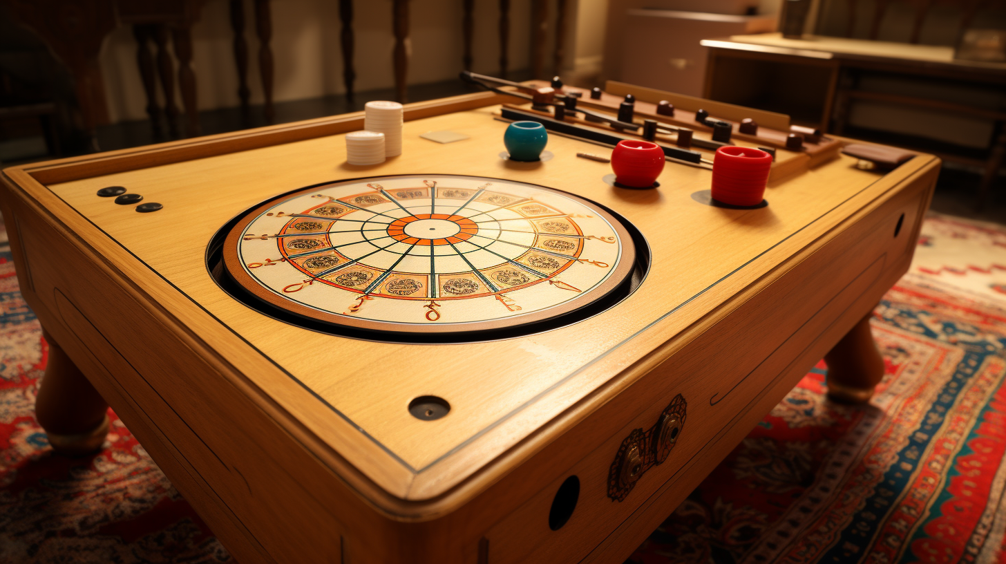 Carrom Board Game with Video Game Controller