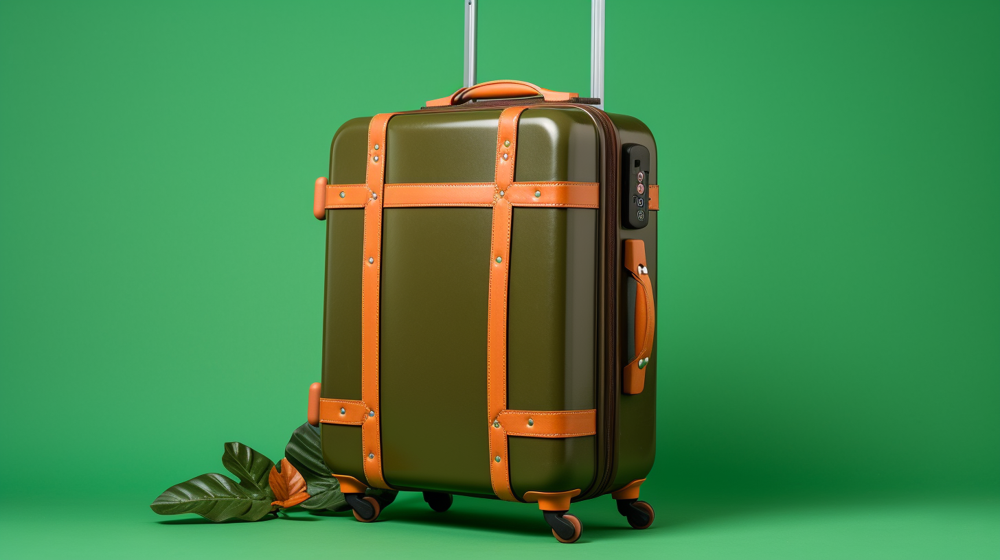 Carry-On luggage against green background