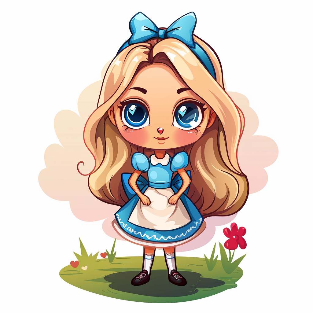 Cartoon Alice in Wonderland Chibi Style