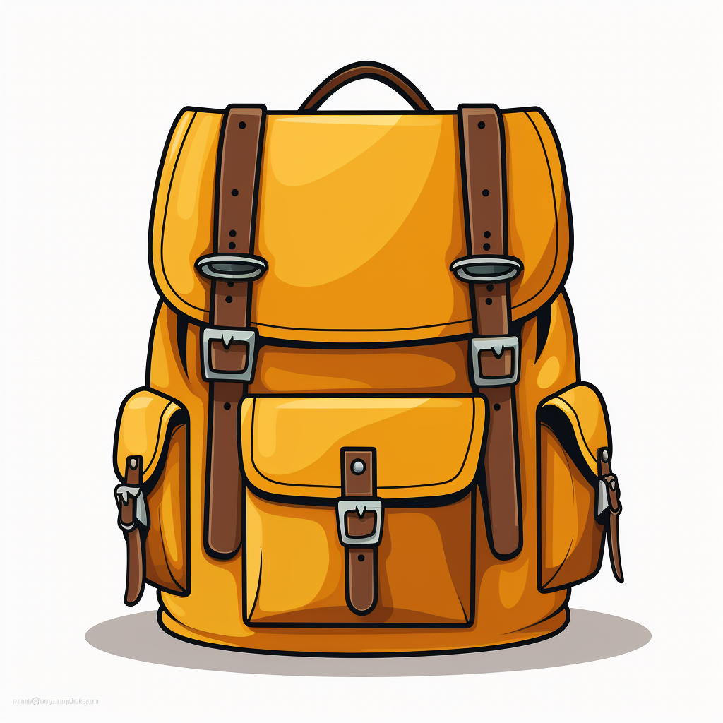 Cartoon backpack icon for your journeys