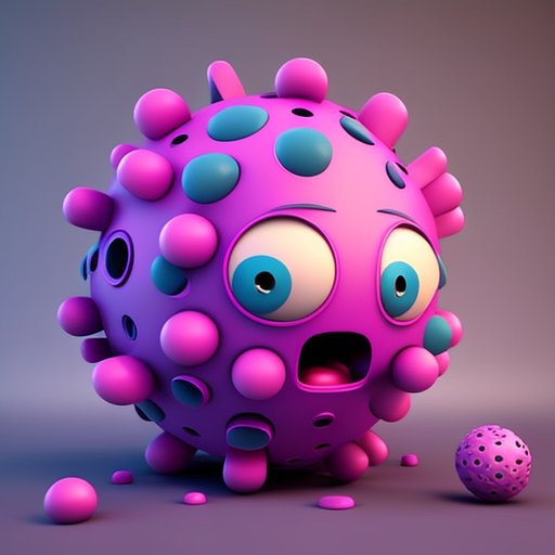 Cute pink and purple cartoon ball character